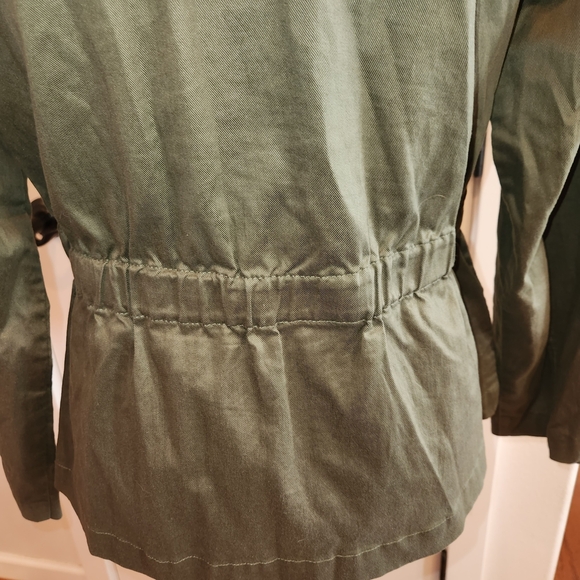 G by Giuliana Utility Jacket Olive Size S Soft Tencel Blend Zip Front Comfort - Picture 6 of 13